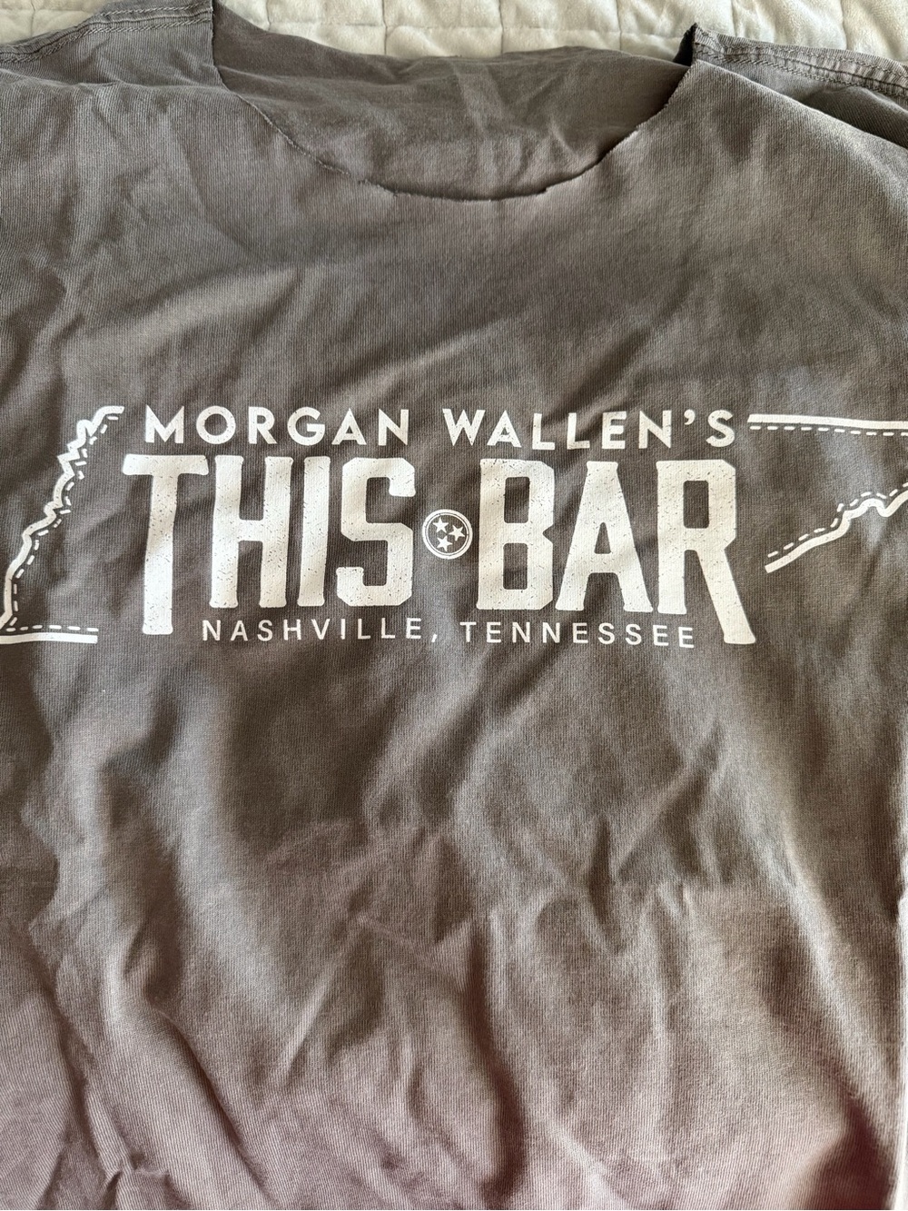 Morgan Wallen Cut Neck This Bar Nashville Tennessee Graphic Tee - Brown